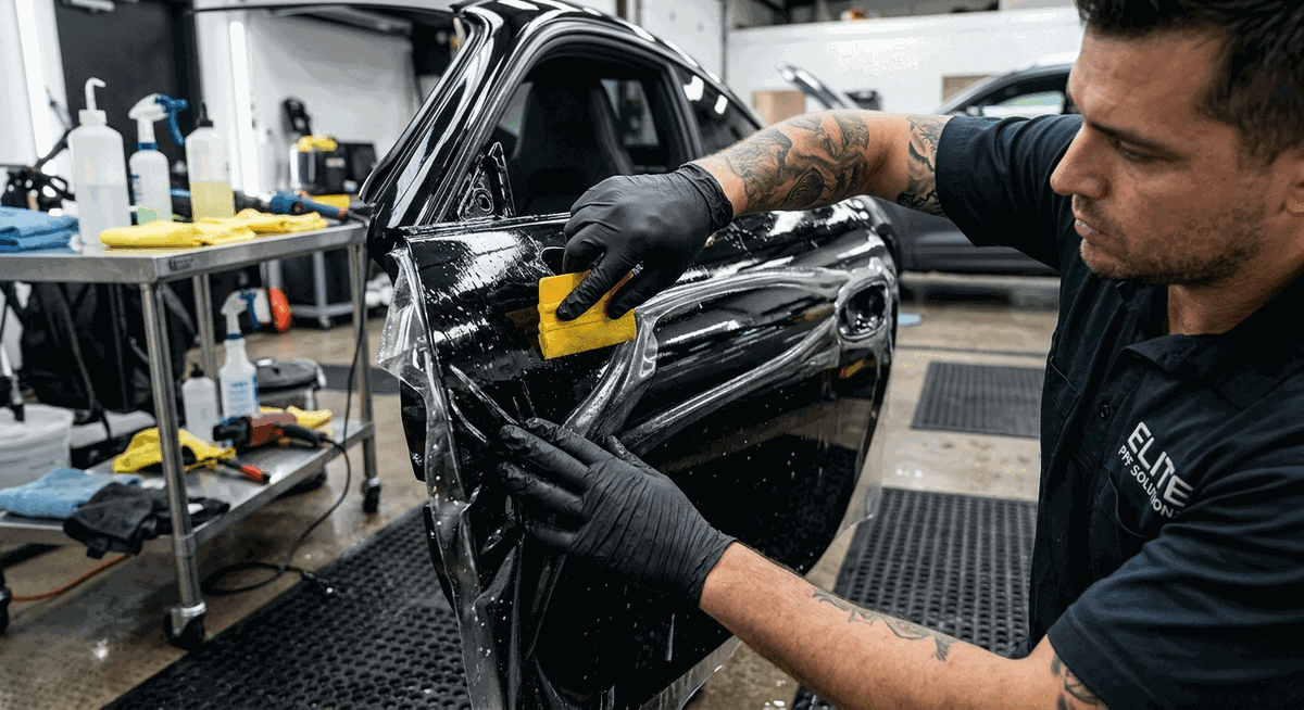 ช่างผู้เชี่ยวชาญติดตั้งฟิล์ม UNO PPF